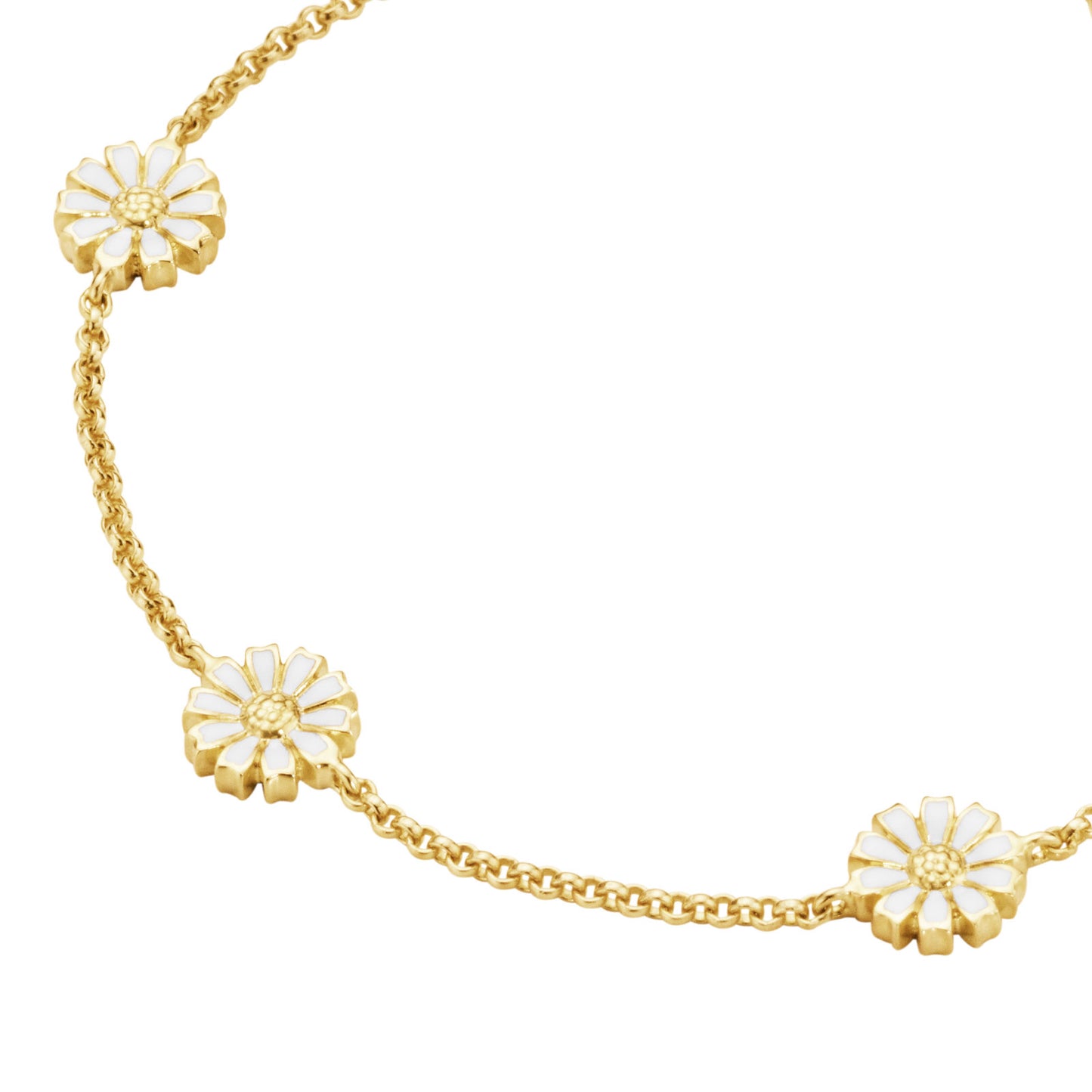 Daisy Gold Plated Silver & White Enamel Bracelet simple Pursuit