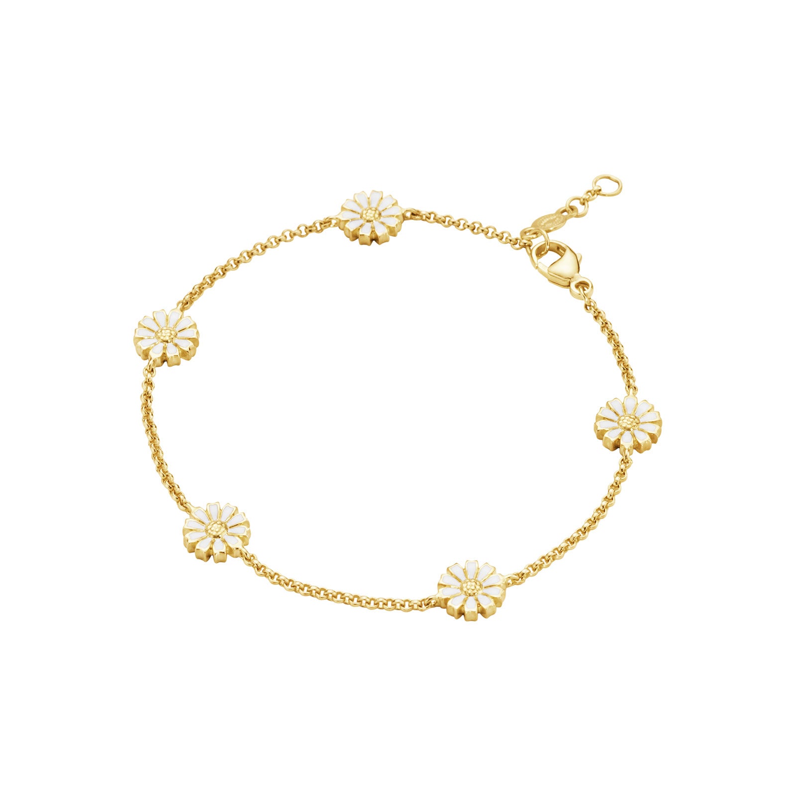 Daisy Gold Plated Silver & White Enamel Bracelet simple Pursuit