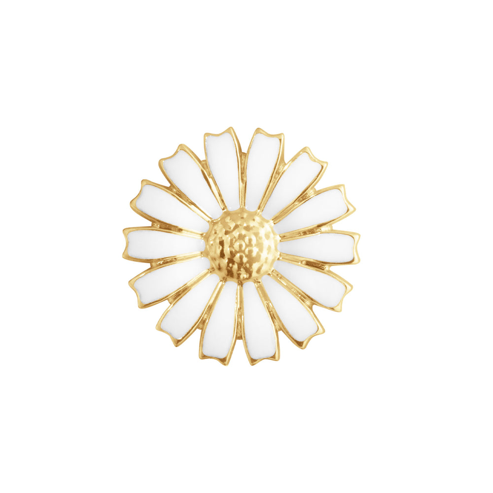 Daisy Gold Plated Silver & White Enamel Stud Earrings simple Pursuit