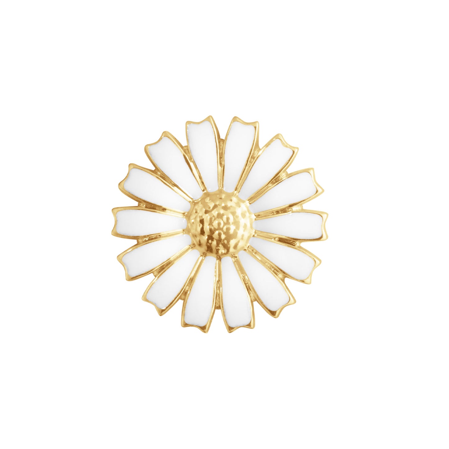 Daisy Gold Plated Silver & White Enamel Stud Earrings simple Pursuit