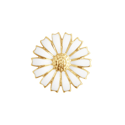Daisy Gold Plated Silver & White Enamel Stud Earrings simple Pursuit