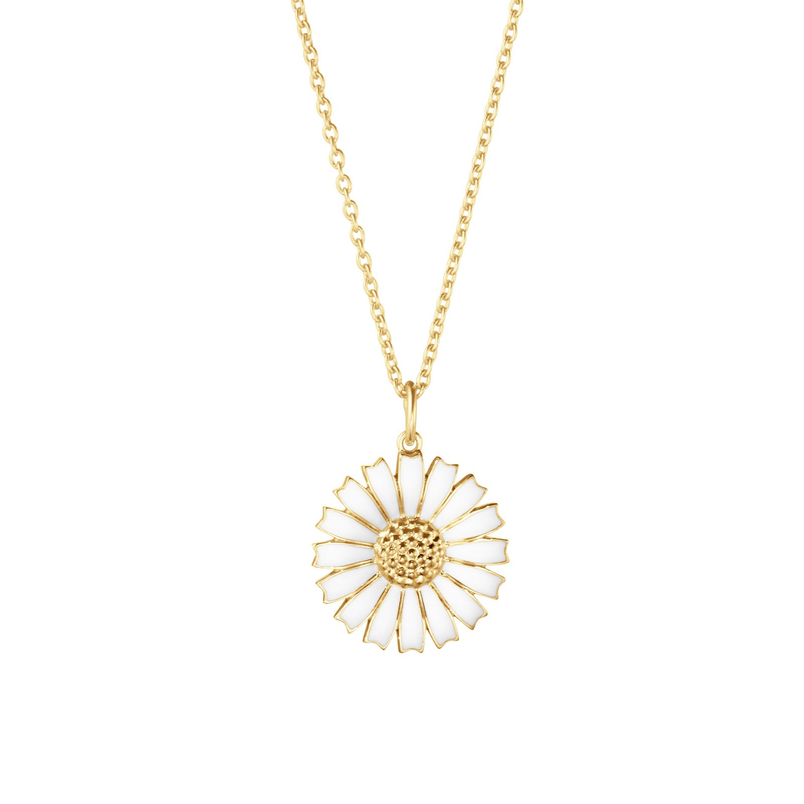 Daisy Gold Plated Silver & White Enamel Necklace simple Pursuit