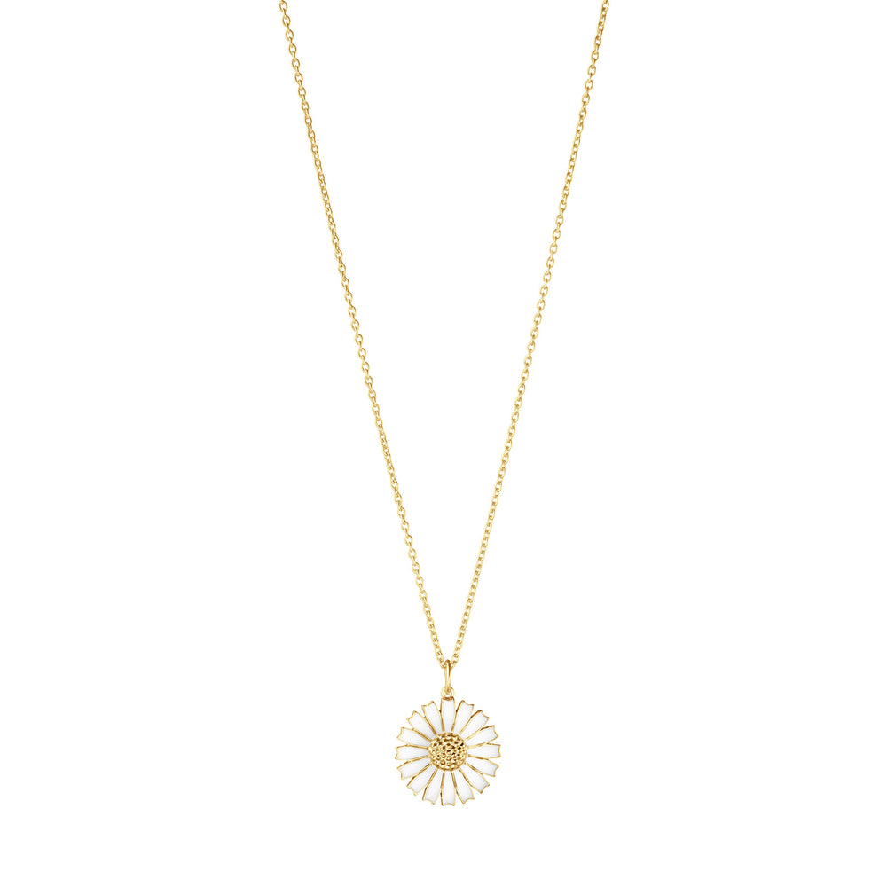Daisy Gold Plated Silver & White Enamel Necklace simple Pursuit