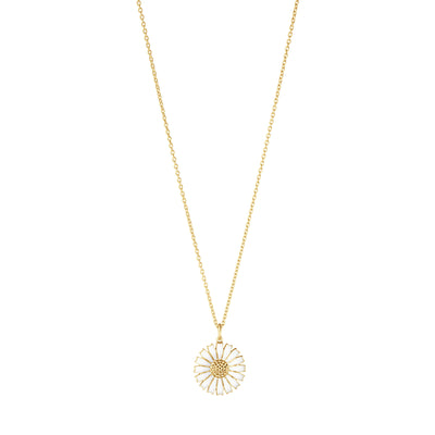 Daisy Gold Plated Silver & White Enamel Necklace simple Pursuit