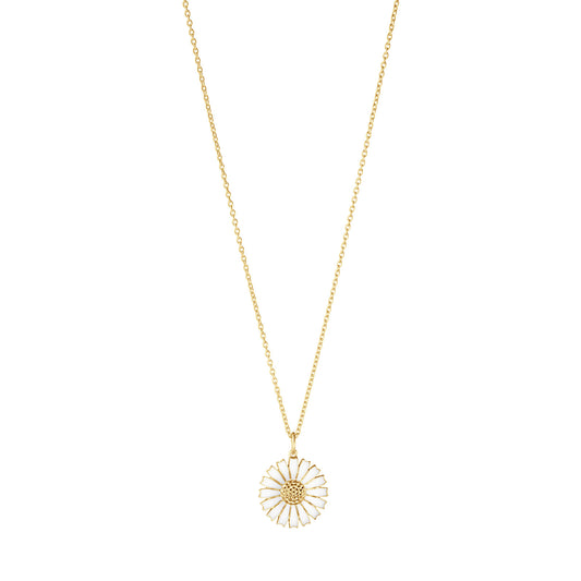Daisy Gold Plated Silver & White Enamel Necklace simple Pursuit