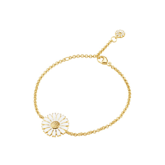 Daisy Gold Plated Silver & White Enamel Bracelet simple Pursuit