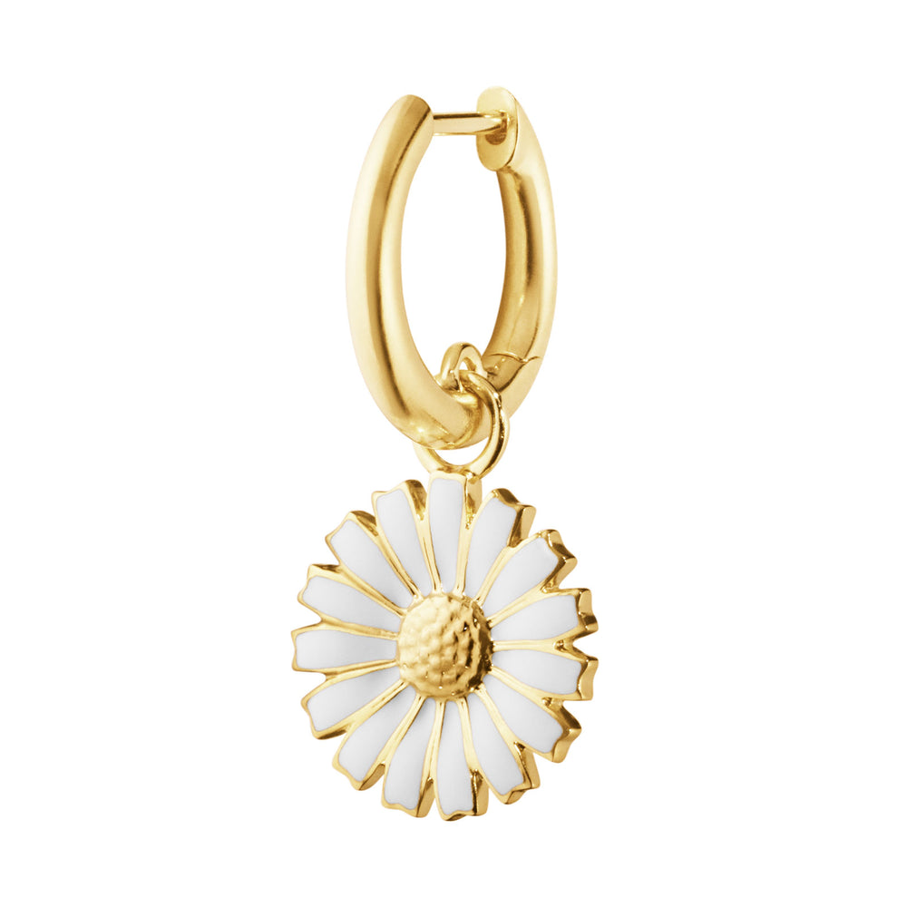 Daisy Gold Plated Silver & White Enamel Drop Earrings simple Pursuit