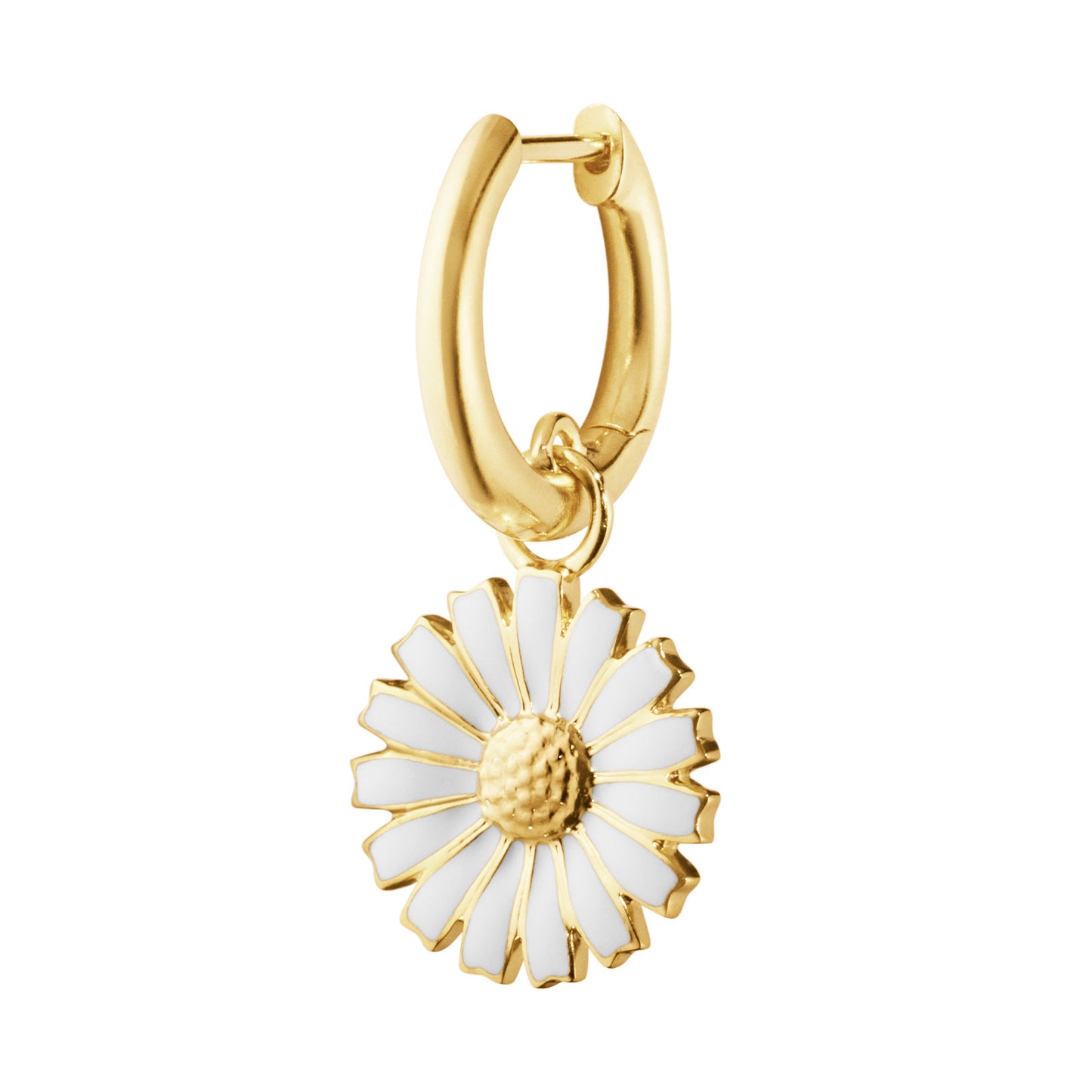 Daisy Gold Plated Silver & White Enamel Drop Earrings simple Pursuit