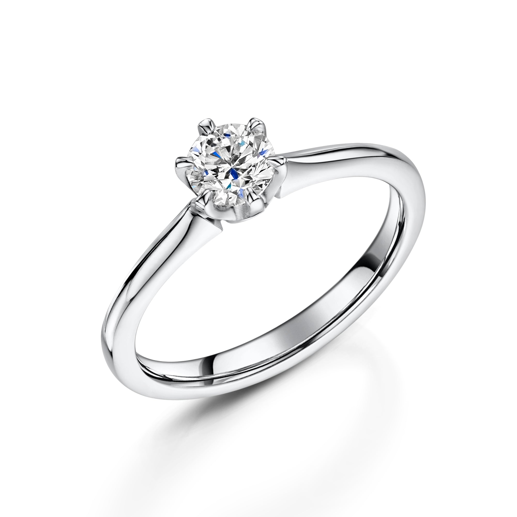 Platinum Diamond Six Claw Solitaire Ring 0.50ct variant Pursuit