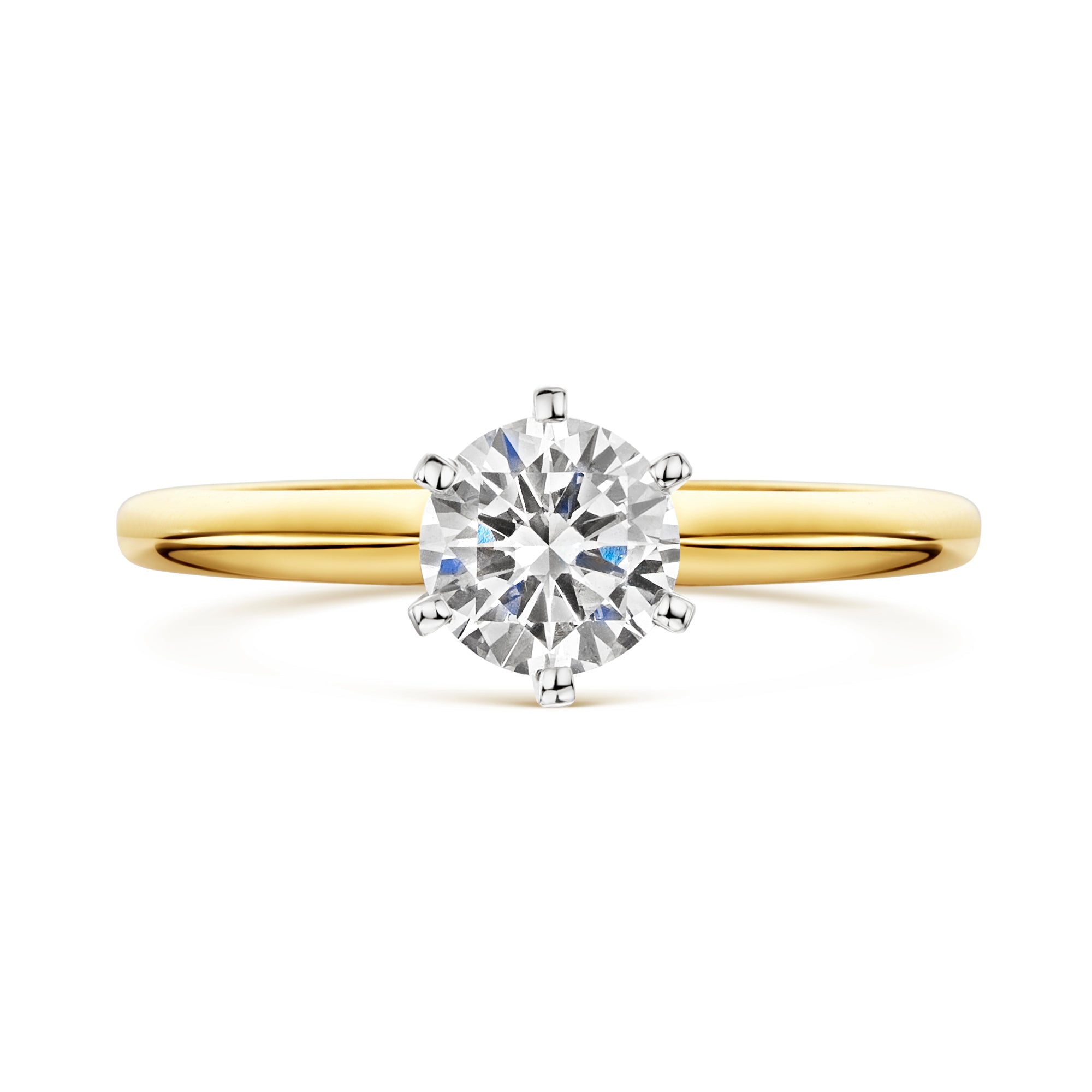 18ct Yellow & White Gold Diamond Six Claw Solitaire Ring 1.00ct variant Pursuit