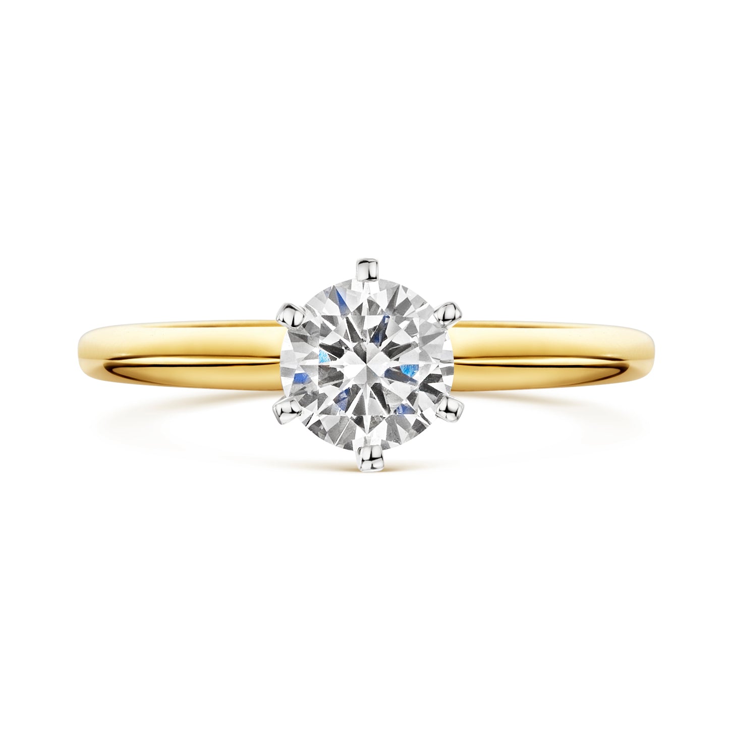 18ct Yellow & White Gold Diamond Six Claw Solitaire Ring 1.00ct variant Pursuit
