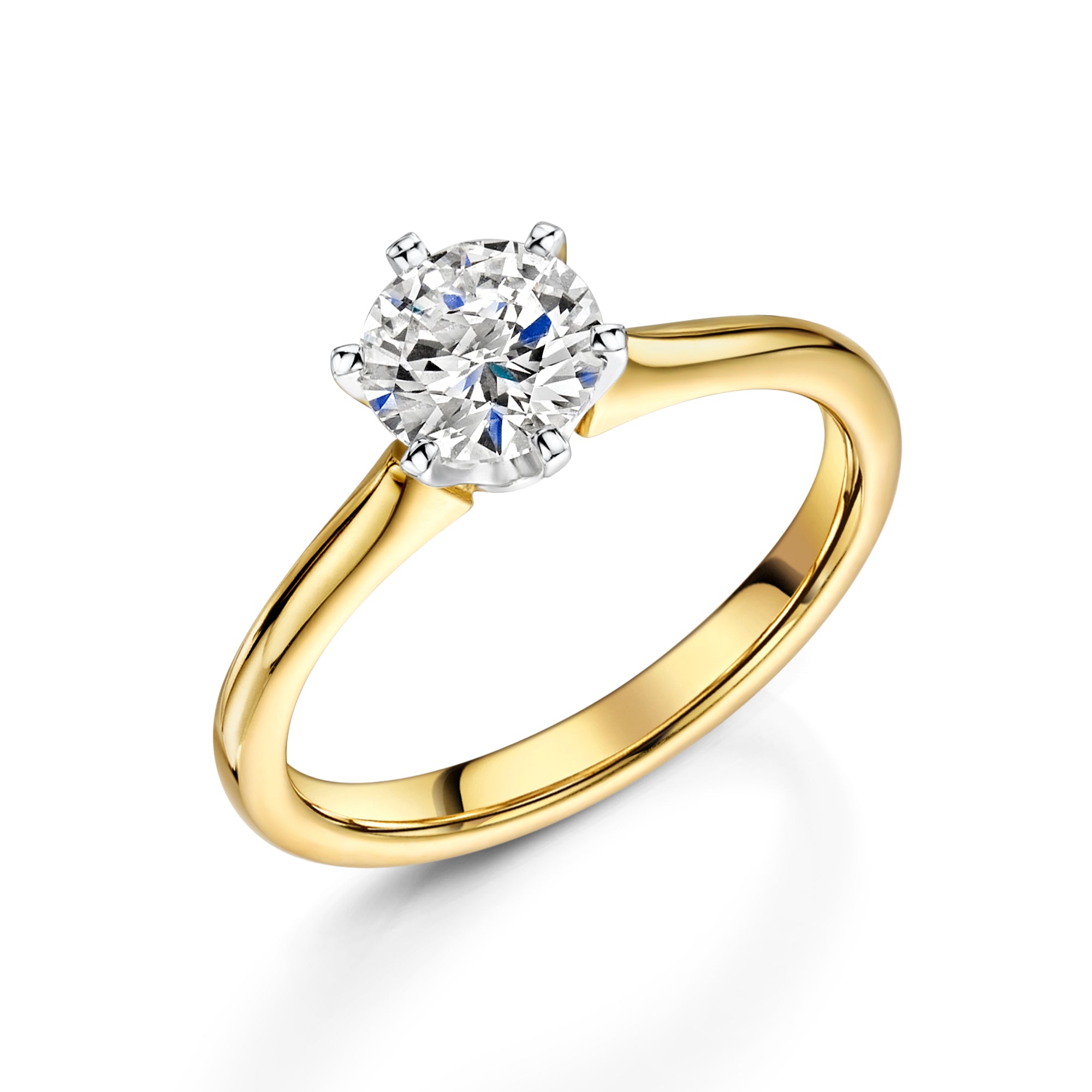 18ct Yellow & White Gold Diamond Six Claw Solitaire Ring 1.00ct variant Pursuit
