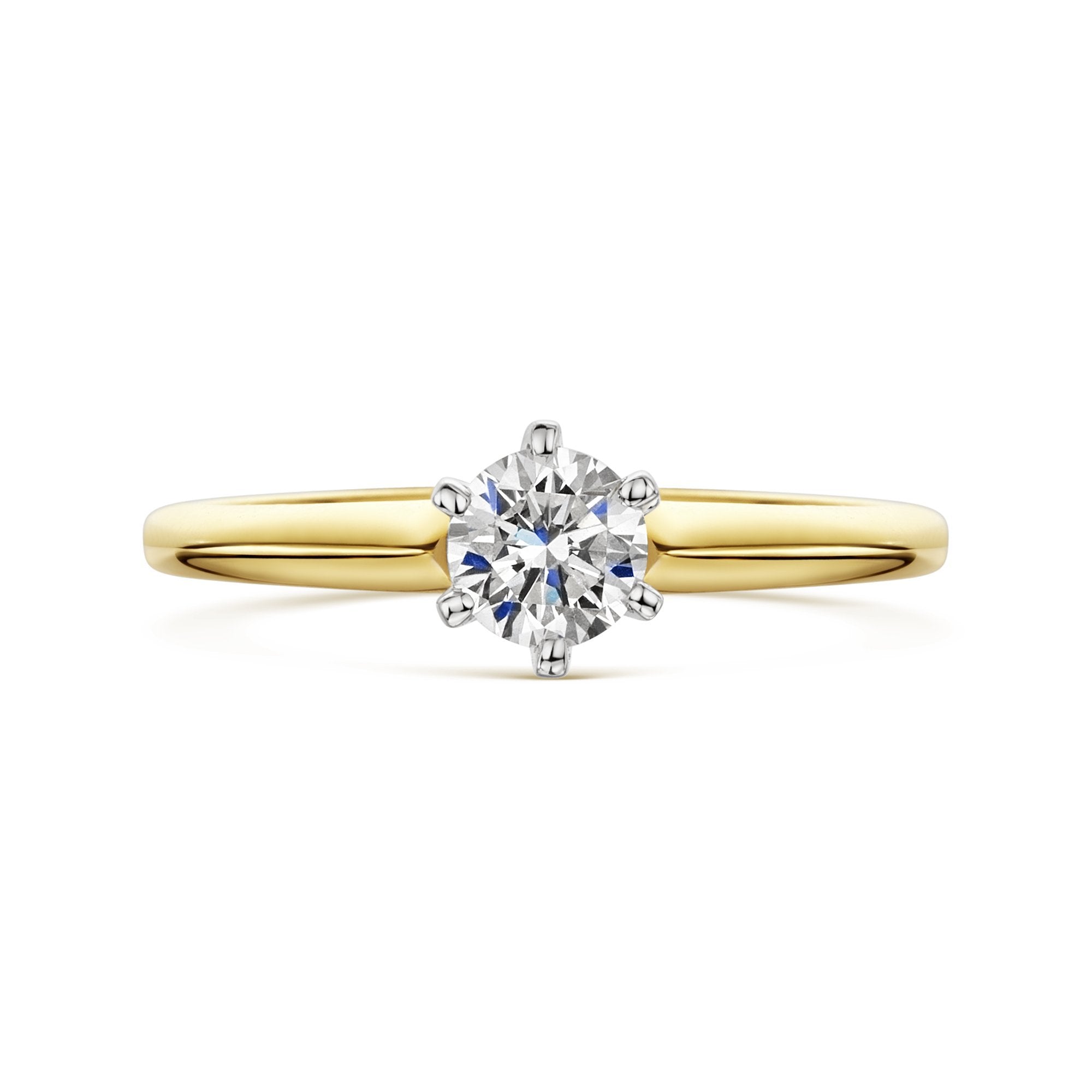 18ct Yellow & White Gold Diamond Six Claw Solitaire Ring 0.75ct variant Pursuit