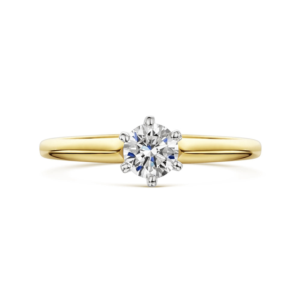 18ct Yellow & White Gold Diamond Six Claw Solitaire Ring 0.75ct variant Pursuit