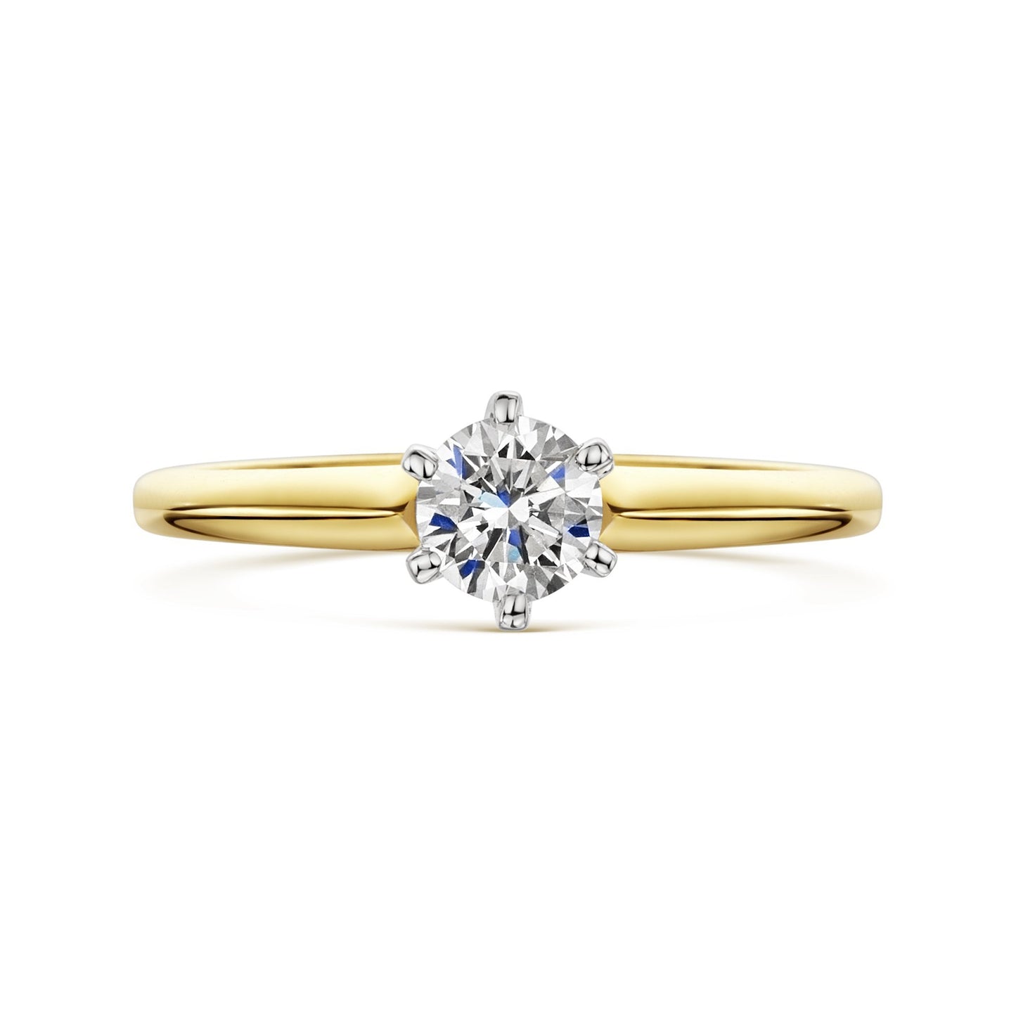 18ct Yellow & White Gold Diamond Six Claw Solitaire Ring 0.75ct variant Pursuit