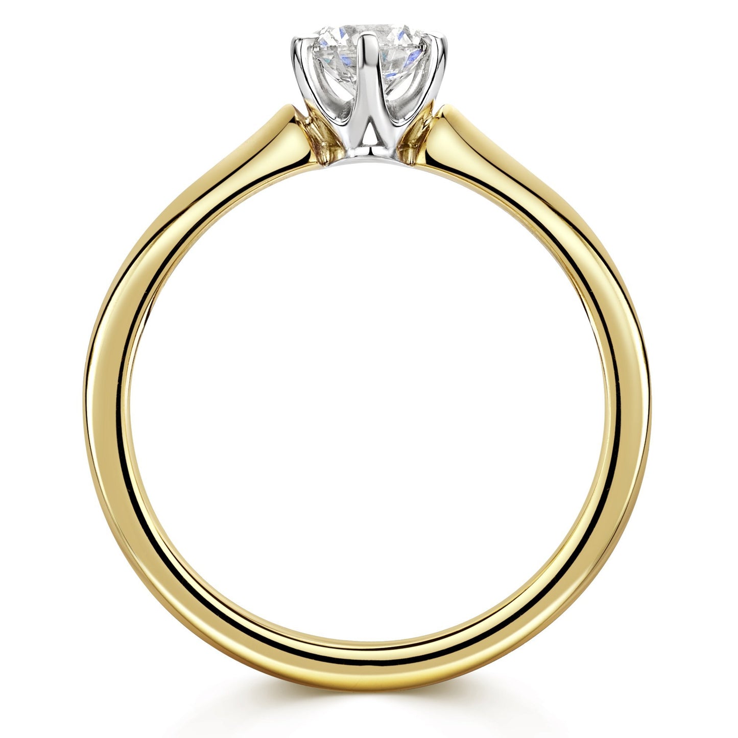 18ct Yellow & White Gold Diamond Six Claw Solitaire Ring 0.75ct variant Pursuit