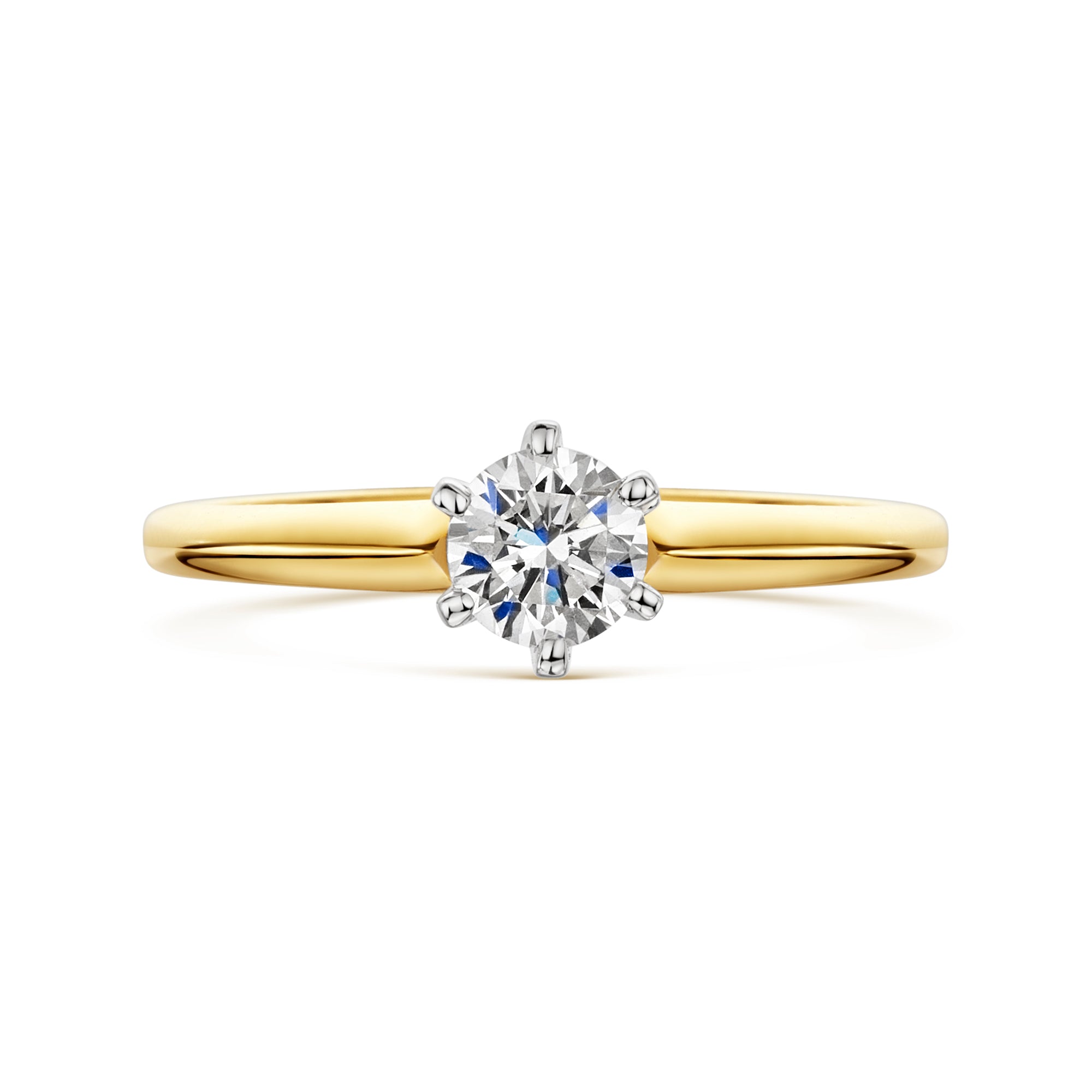 18ct Yellow & White Gold Diamond Six Claw Solitaire Ring 0.50ct variant Pursuit