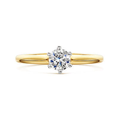 18ct Yellow & White Gold Diamond Six Claw Solitaire Ring 0.50ct variant Pursuit