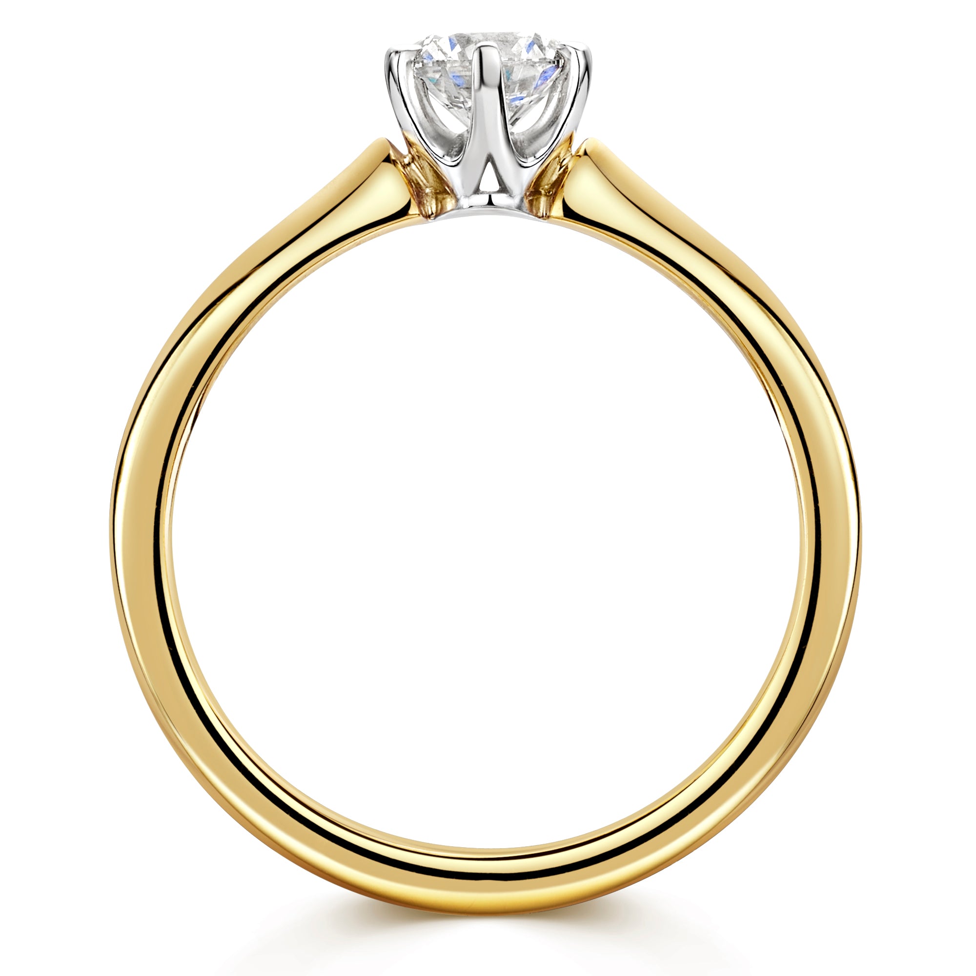 18ct Yellow & White Gold Diamond Six Claw Solitaire Ring 0.50ct variant Pursuit