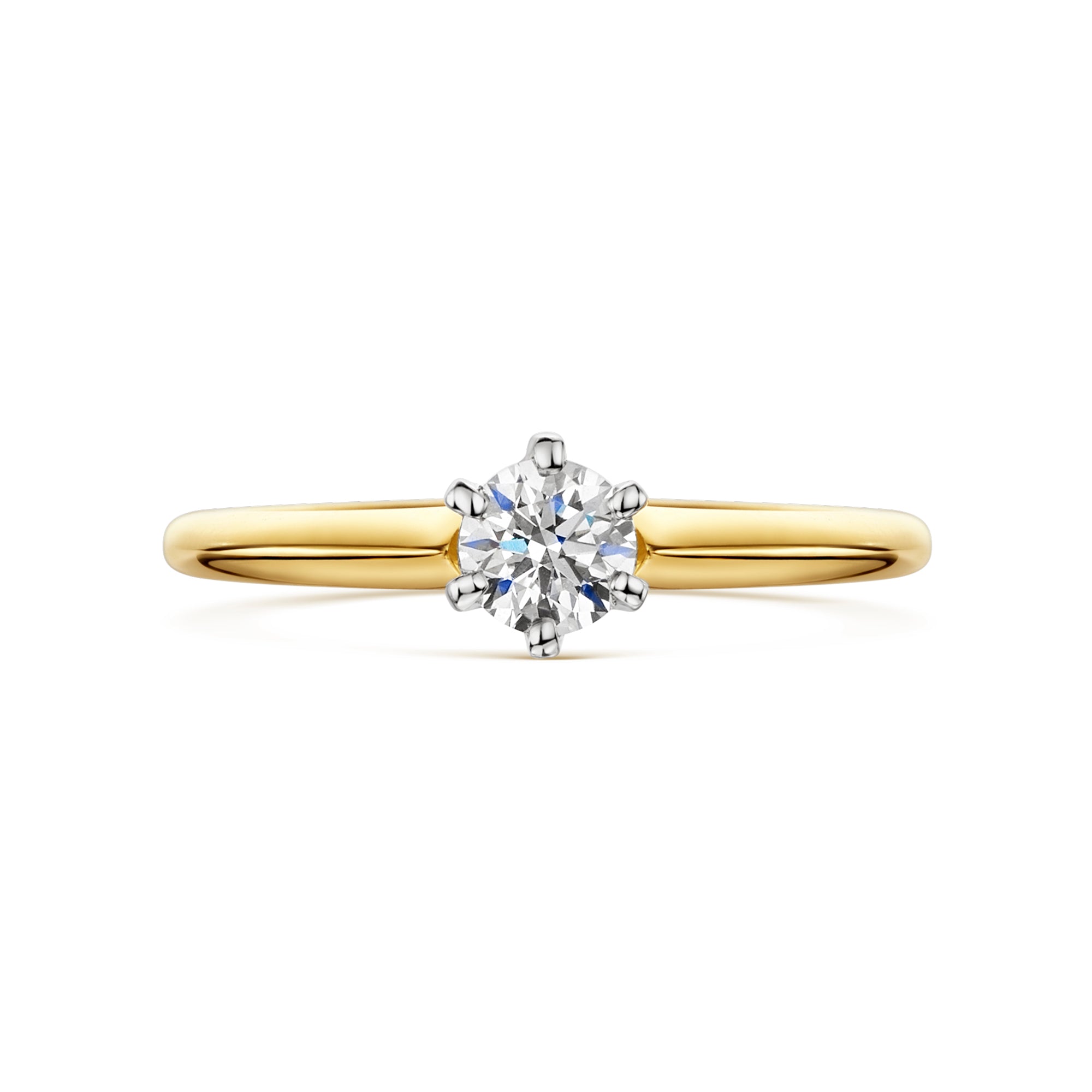 18ct Yellow & White Gold Diamond Six Claw Solitaire Ring 0.33ct variant Pursuit