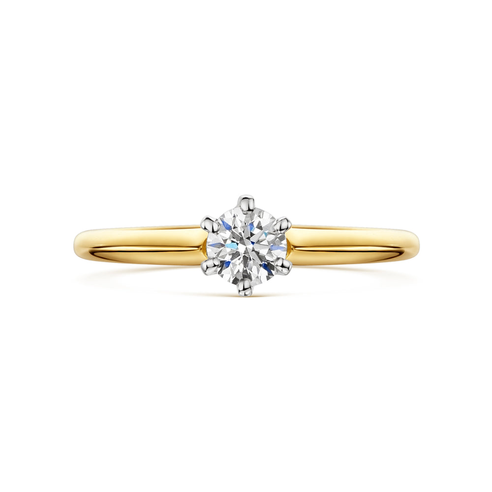 18ct Yellow & White Gold Diamond Six Claw Solitaire Ring 0.33ct variant Pursuit