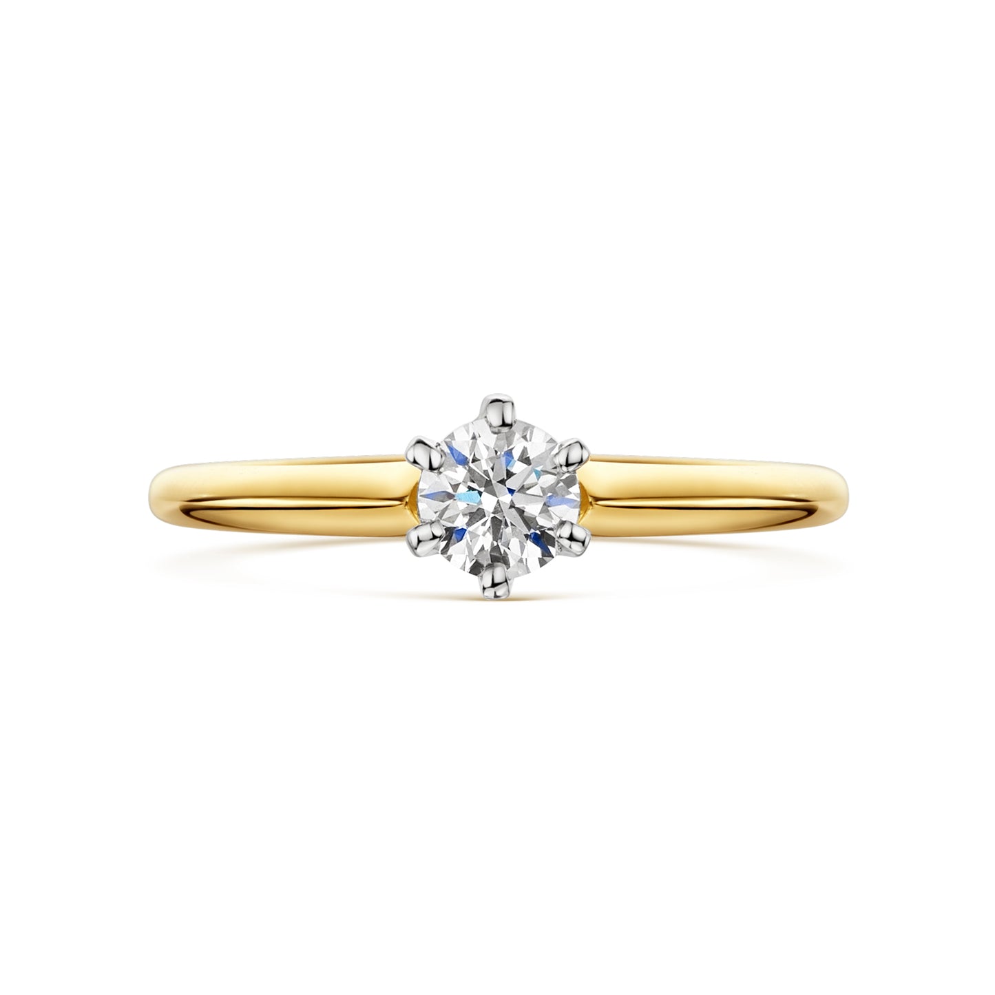 18ct Yellow & White Gold Diamond Six Claw Solitaire Ring 0.33ct variant Pursuit