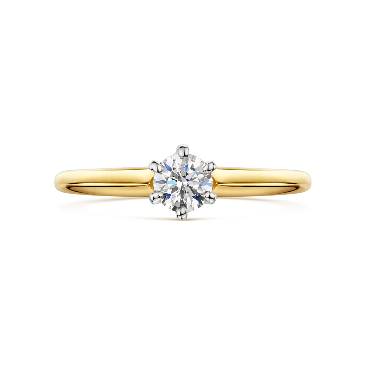 18ct Yellow & White Gold Diamond Six Claw Solitaire Ring 0.33ct variant Pursuit