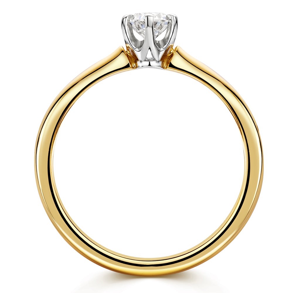 18ct Yellow & White Gold Diamond Six Claw Solitaire Ring 0.33ct variant Pursuit