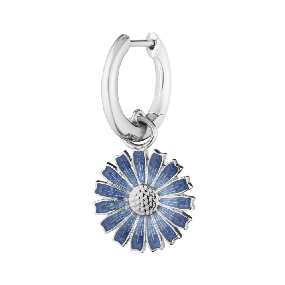Daisy Silver & Blue Enamel Drop Earrings simple Pursuit