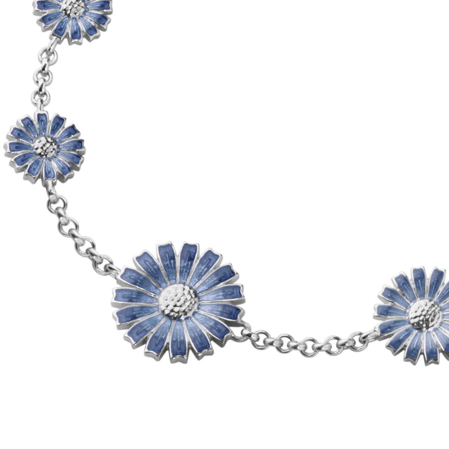 Daisy Silver & Blue Enamel Bracelet simple Pursuit