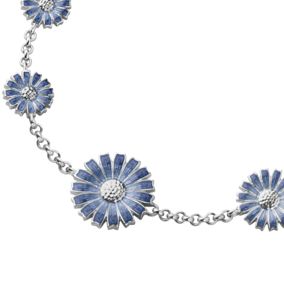 Daisy Silver & Blue Enamel Bracelet simple Pursuit
