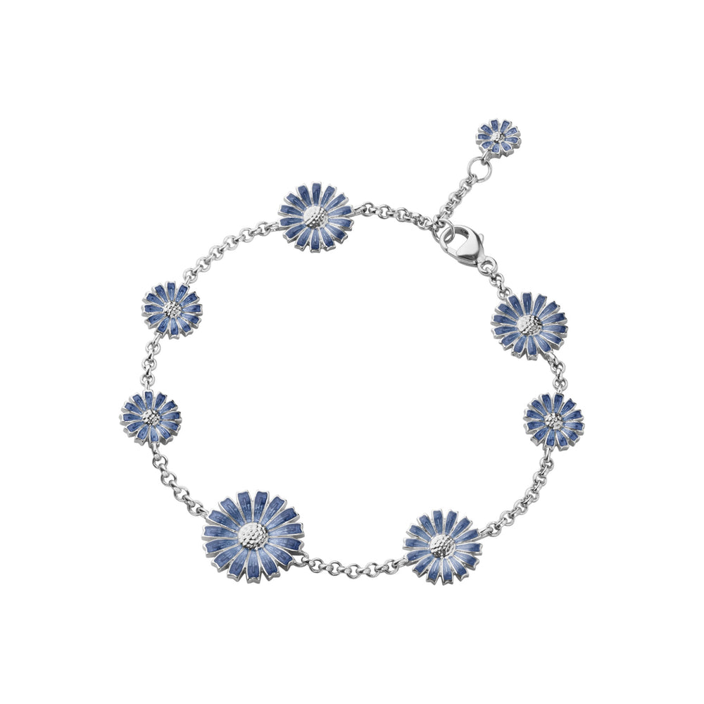 Daisy Silver & Blue Enamel Bracelet simple Pursuit