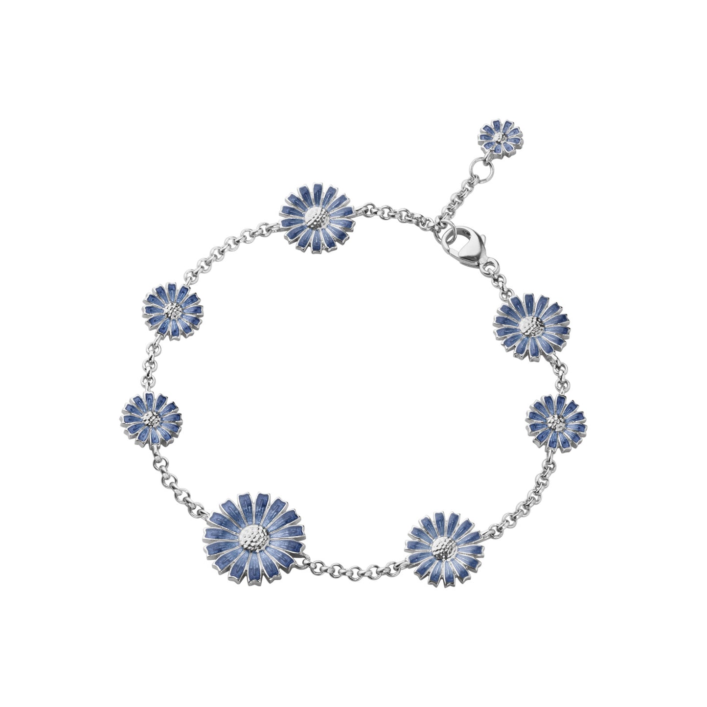 Daisy Silver & Blue Enamel Bracelet simple Pursuit