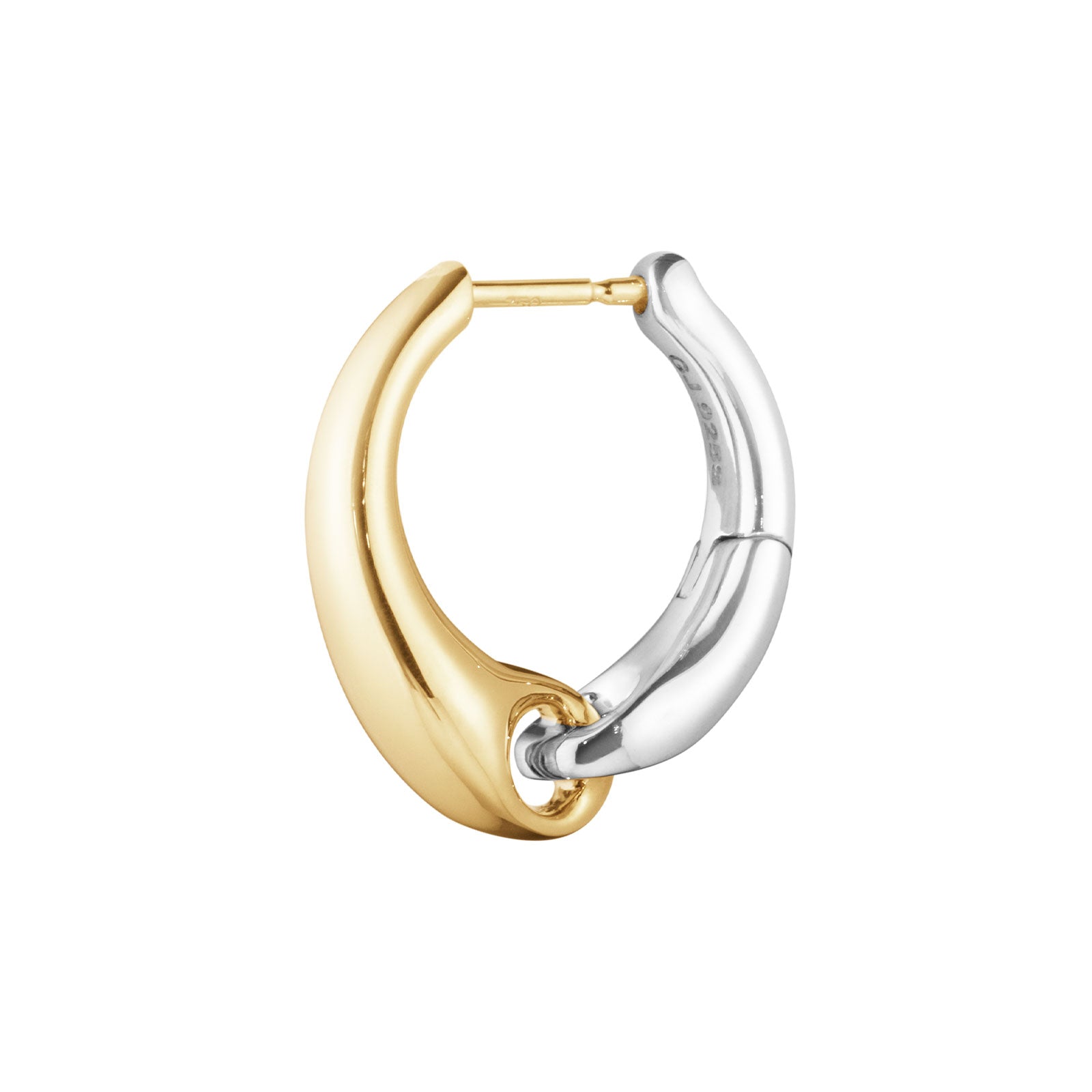 Reflect Silver & 18ct Yellow Gold Large Earhoops simple Pursuit