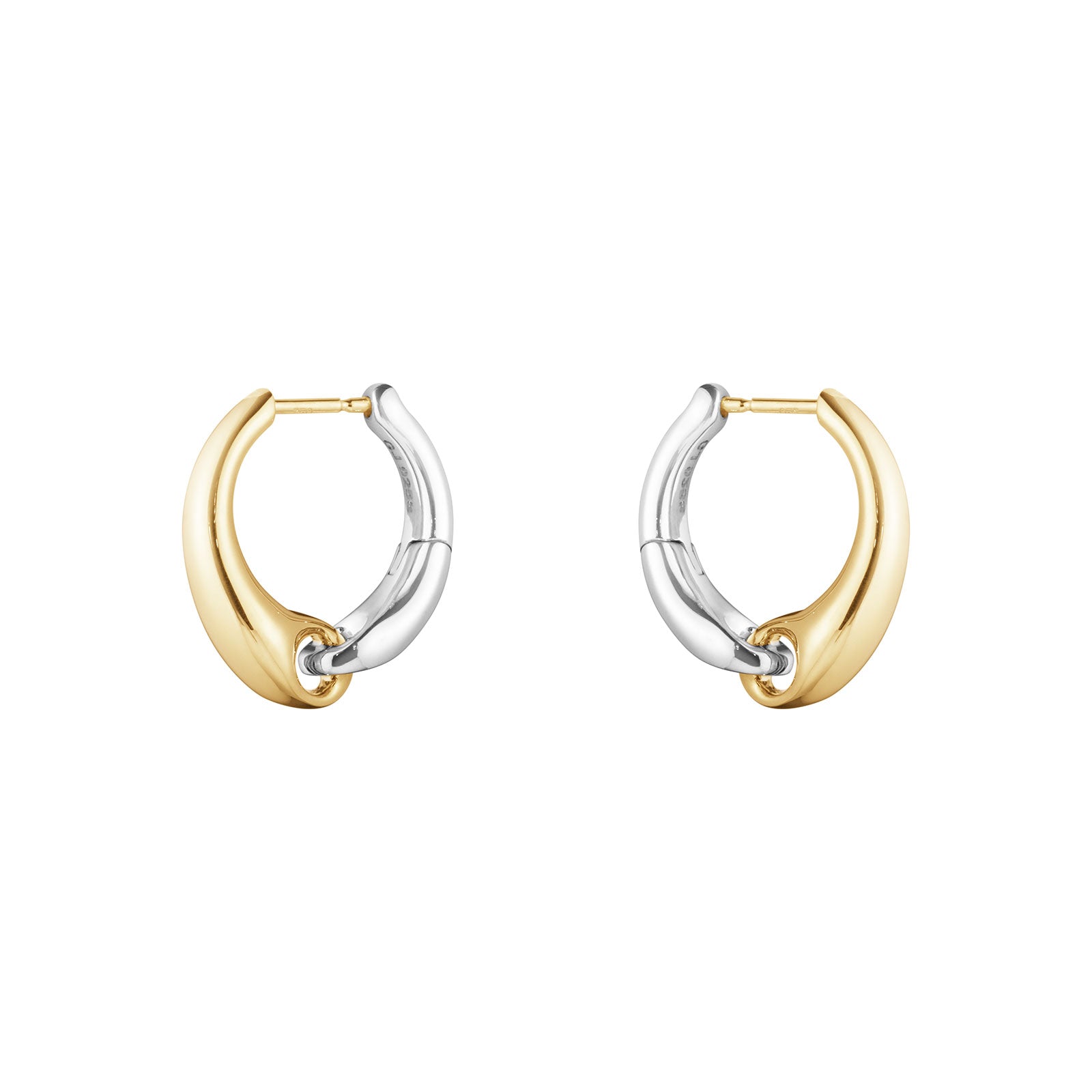 Reflect Silver & 18ct Yellow Gold Large Earhoops simple Pursuit