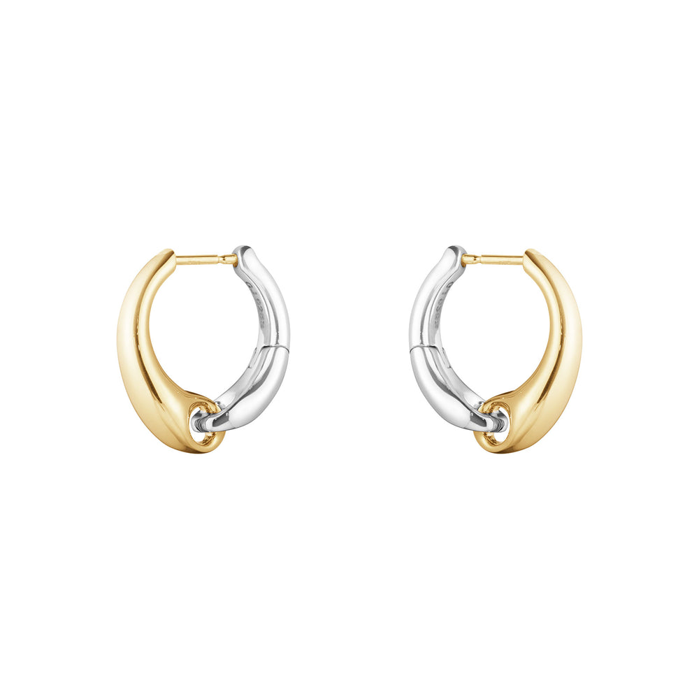 Reflect Silver & 18ct Yellow Gold Large Earhoops simple Pursuit