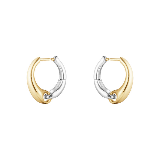 Reflect Silver & 18ct Yellow Gold Large Earhoops simple Pursuit