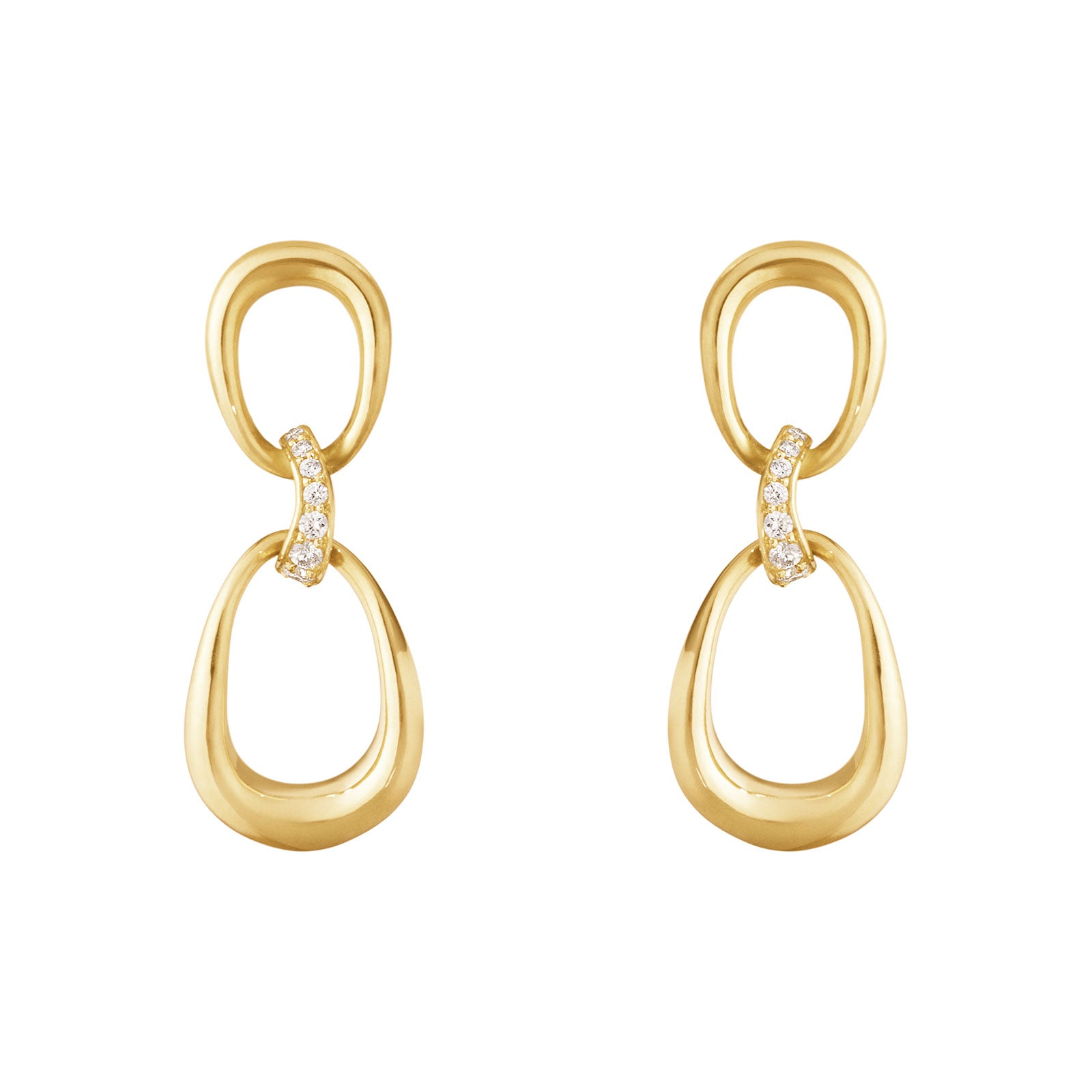 Offspring 18ct Yellow Gold Diamond Drop Earrings simple Pursuit