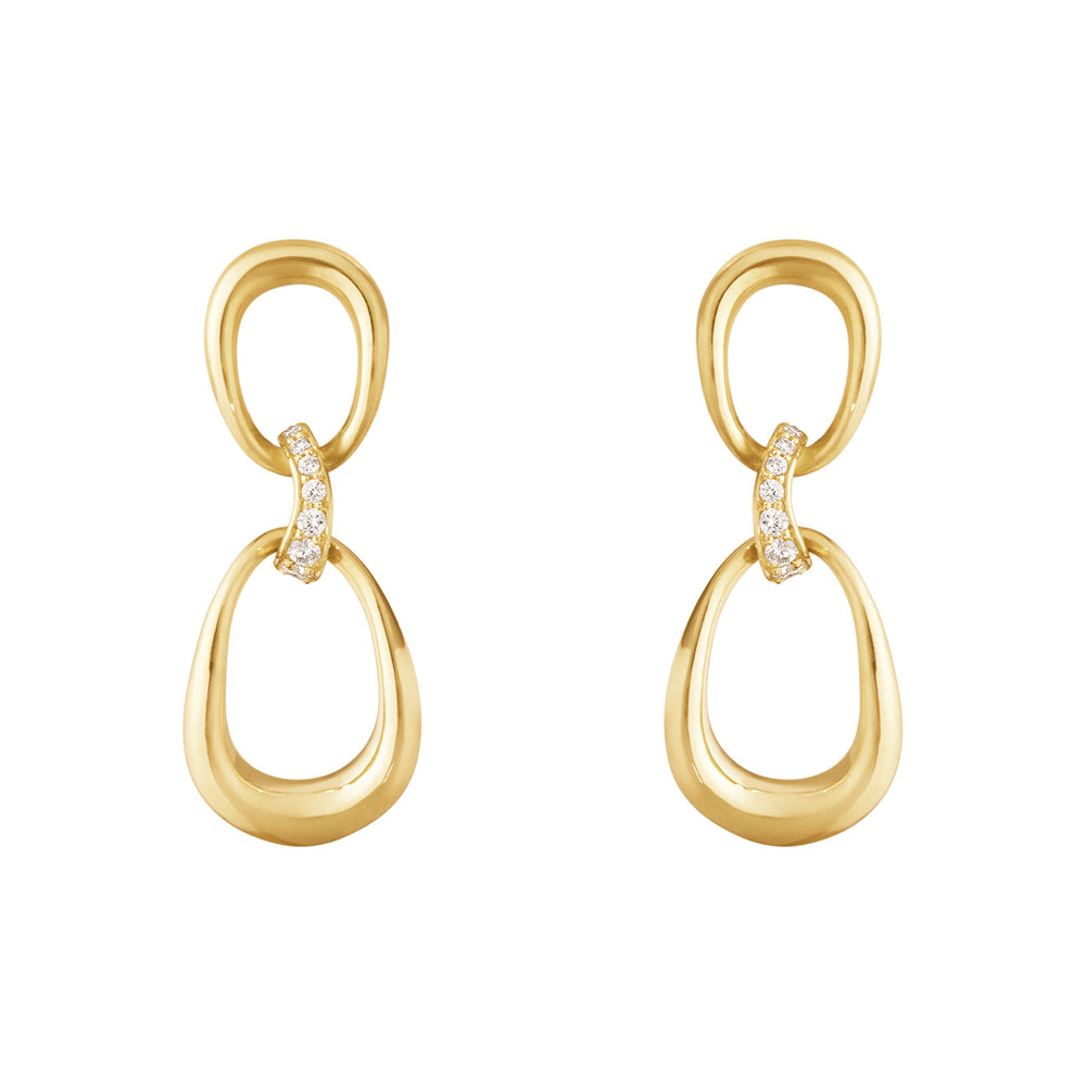 Offspring 18ct Yellow Gold Diamond Drop Earrings simple Pursuit