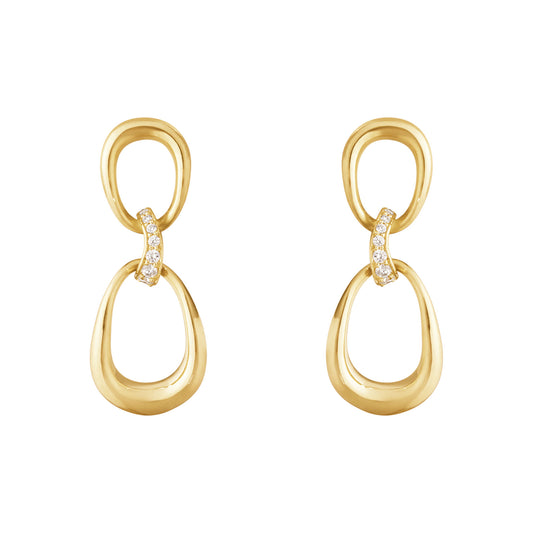 Offspring 18ct Yellow Gold Diamond Drop Earrings simple Pursuit