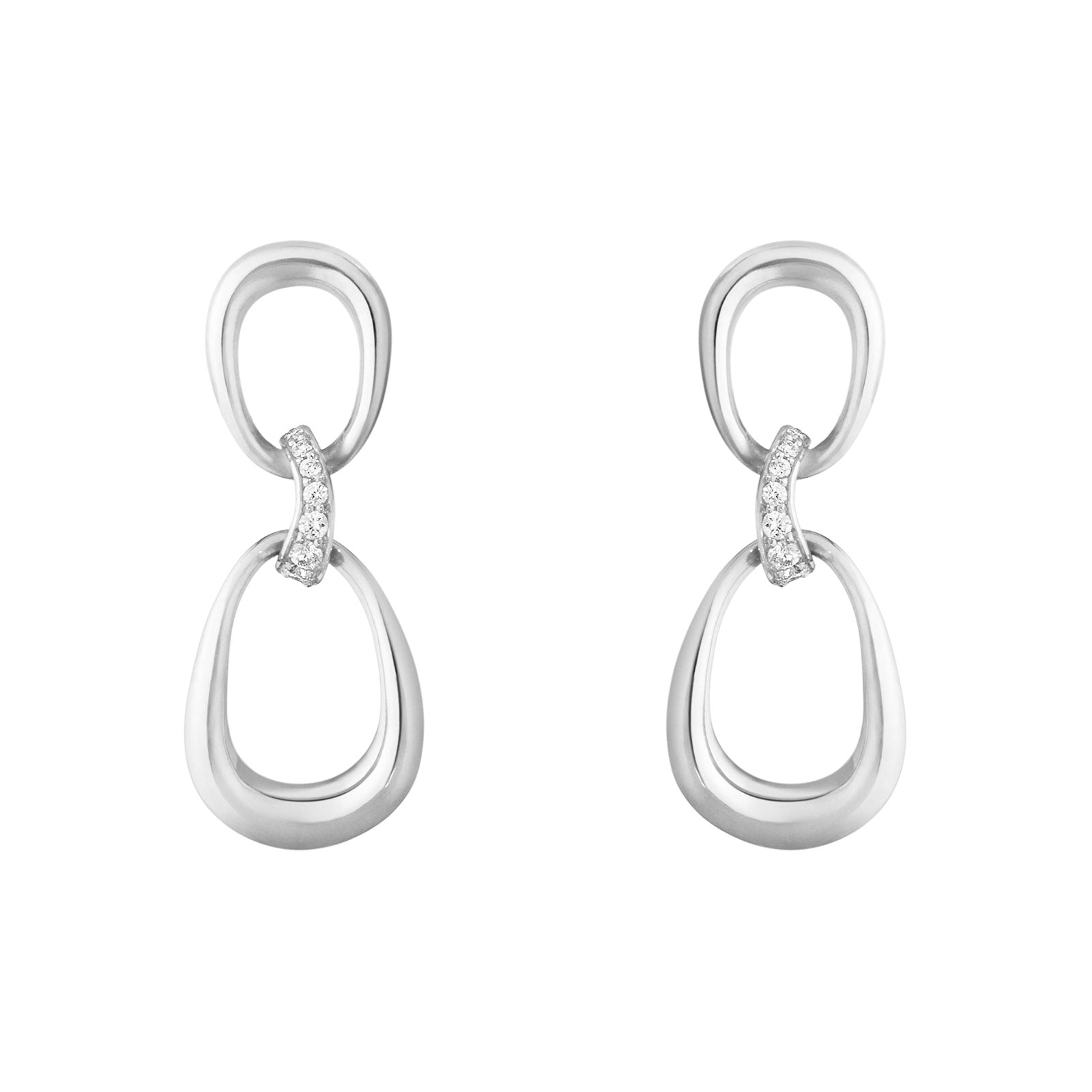 Offspring Silver & Diamond Drop Earrings simple Pursuit