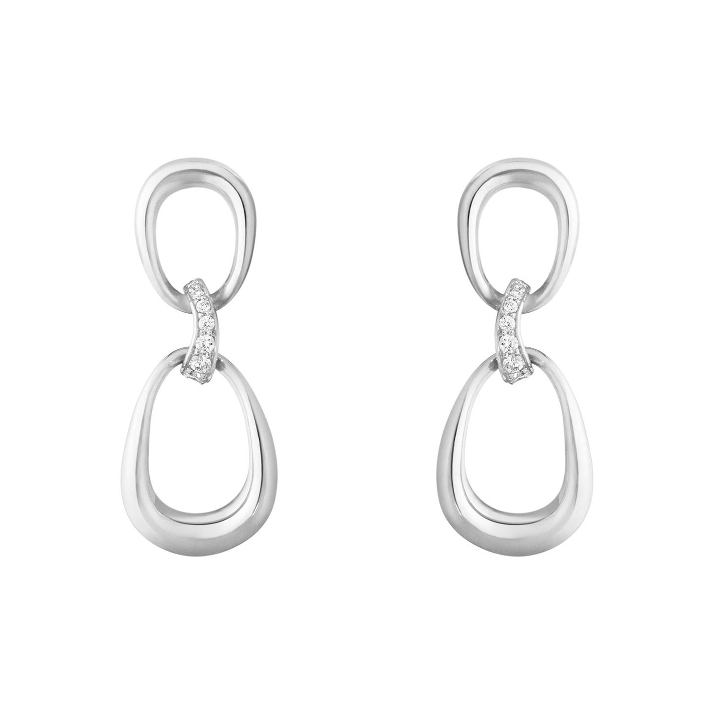 Offspring Silver & Diamond Drop Earrings simple Pursuit