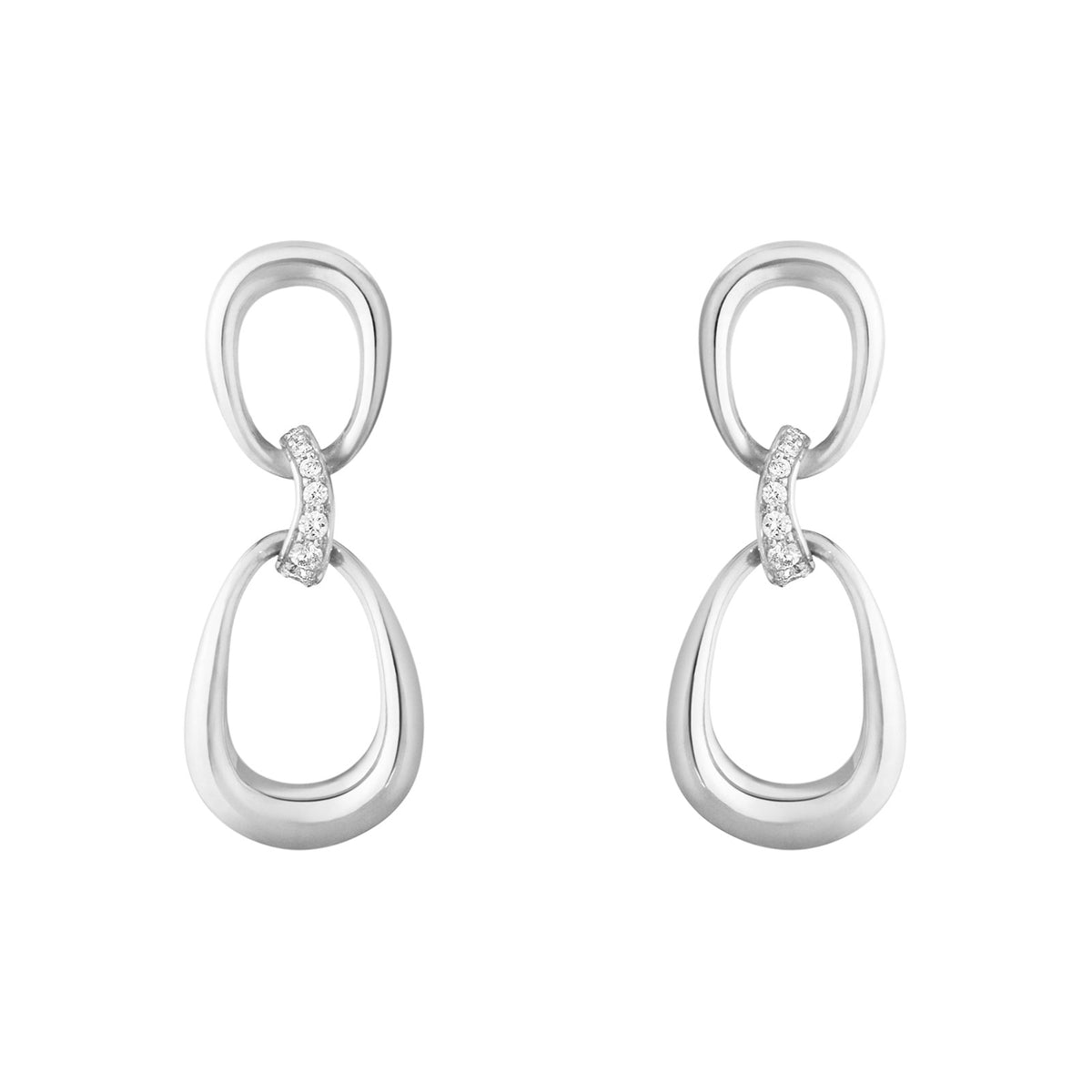 Offspring Silver & Diamond Drop Earrings simple Pursuit