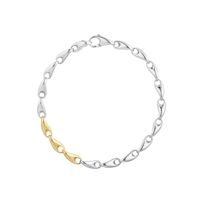 Reflect Silver & 18ct Yellow Gold Slim Link Bracelet variant Pursuit