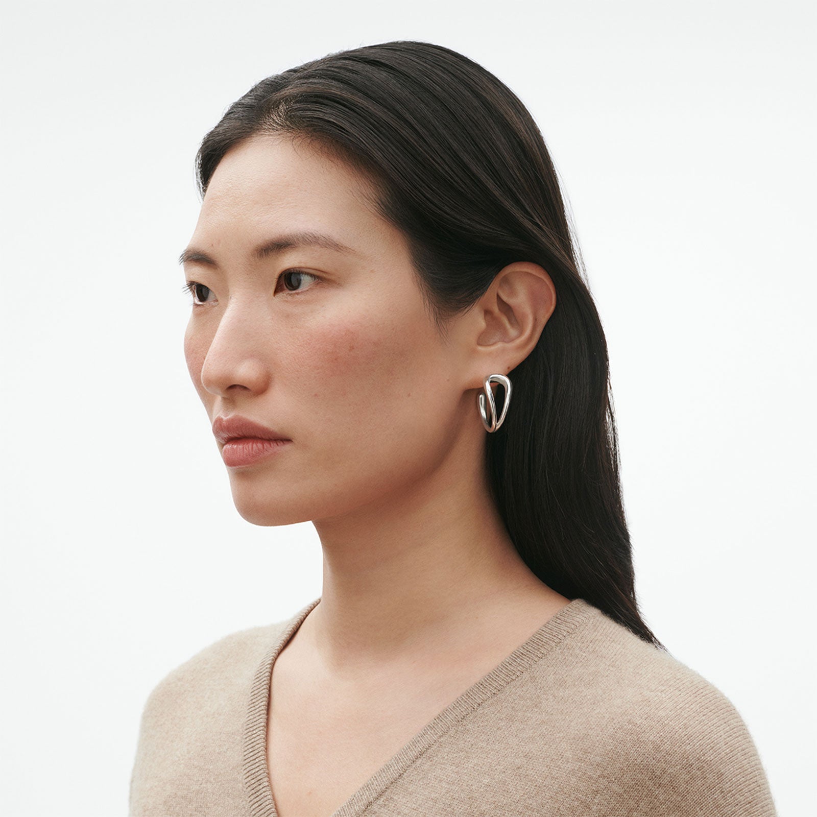 Mercy Silver Earhoops
