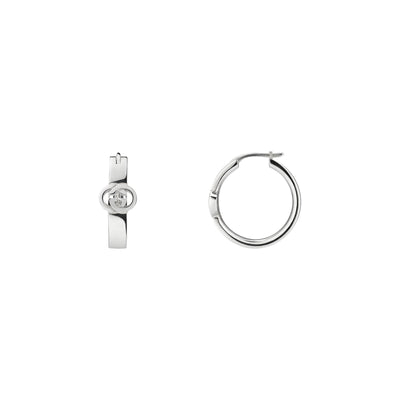 Gucci Interlocking Silver Hoop Earrings simple Pursuit