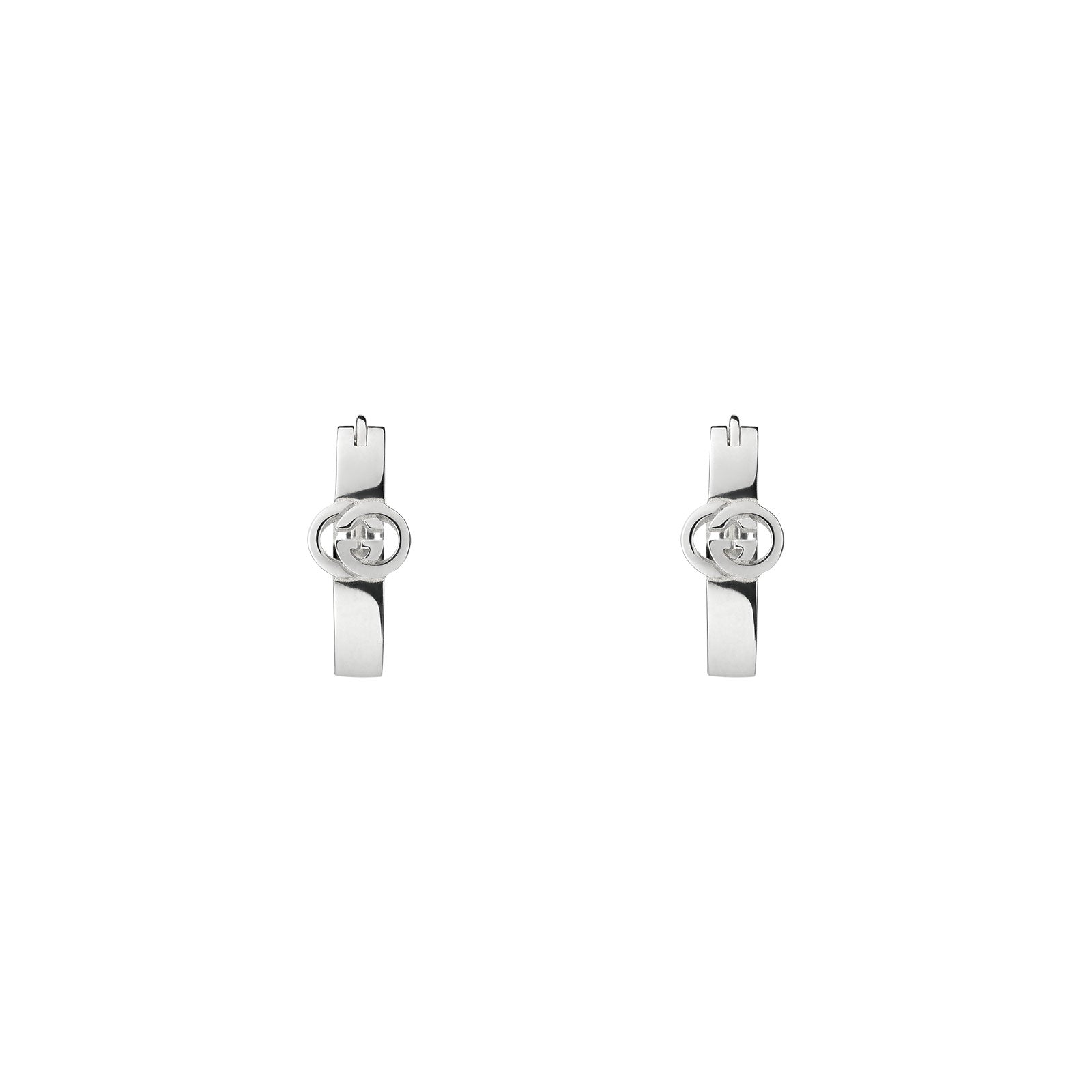 Gucci Interlocking Silver Hoop Earrings simple Pursuit