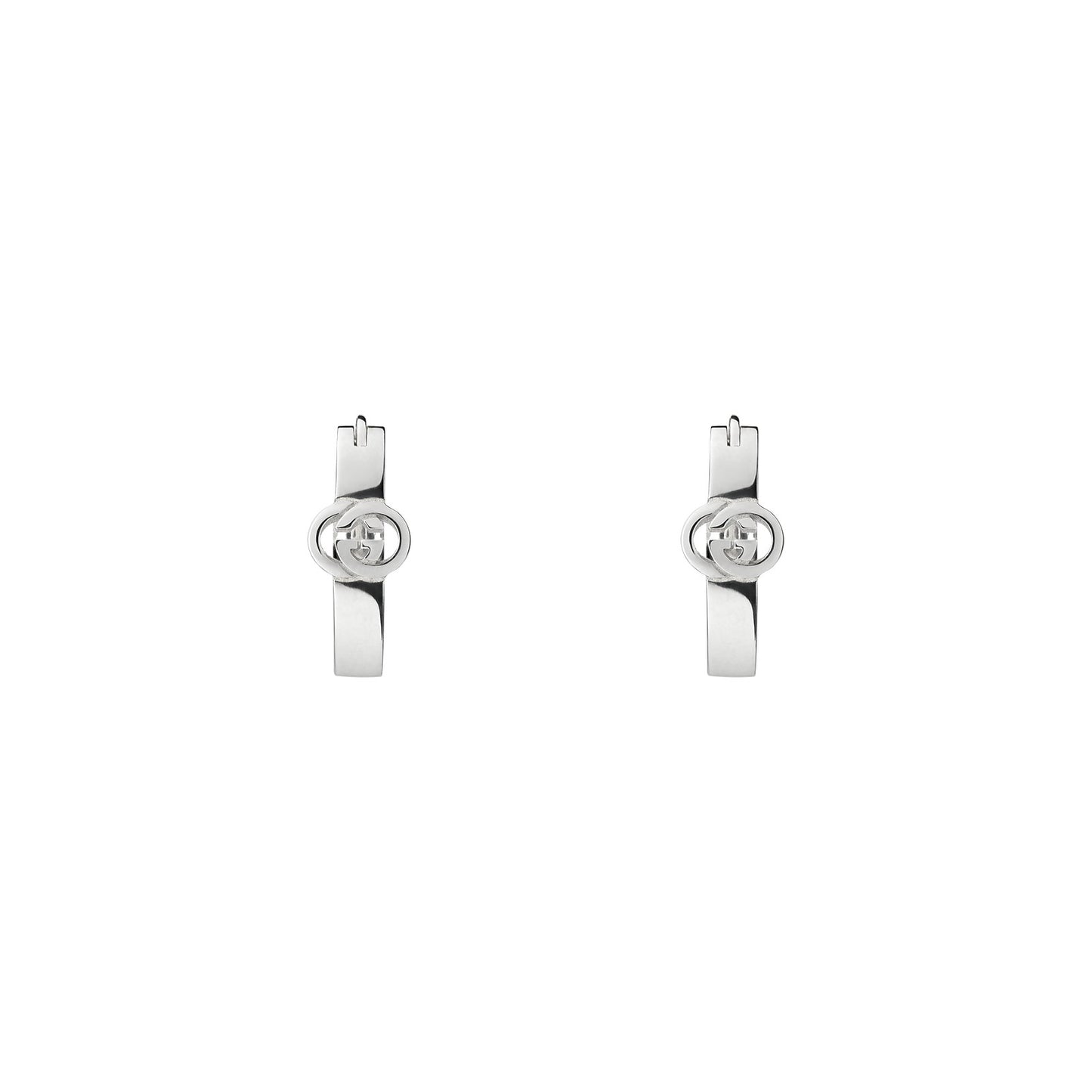 Gucci Interlocking Silver Hoop Earrings simple Pursuit
