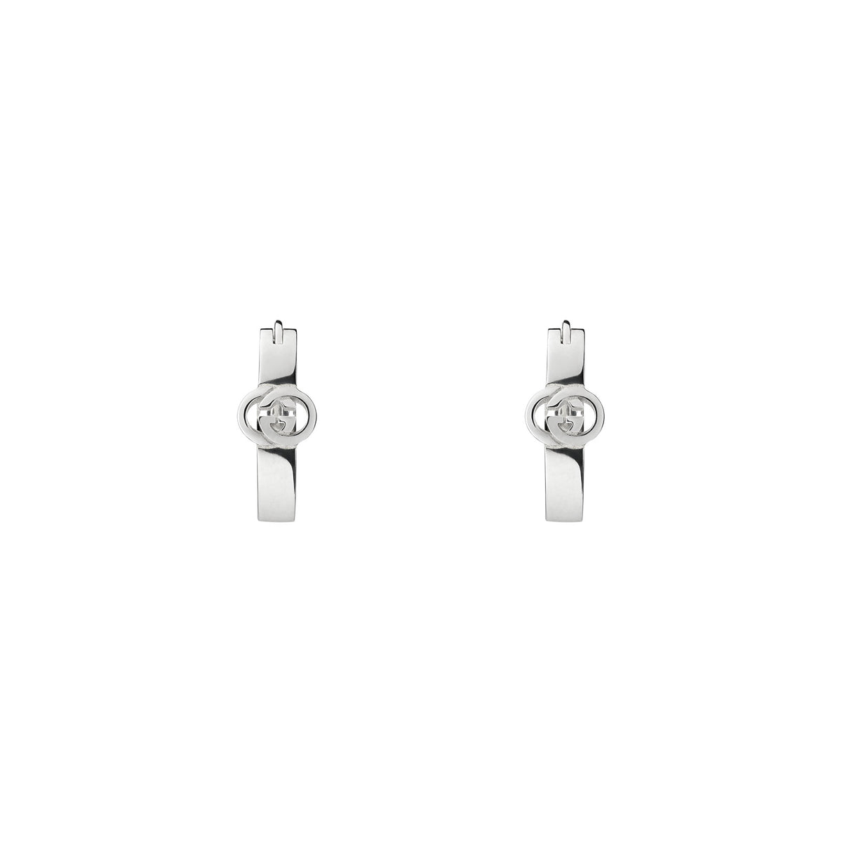 Gucci Interlocking Silver Hoop Earrings simple Pursuit