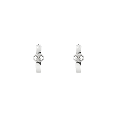 Gucci Interlocking Silver Hoop Earrings simple Pursuit